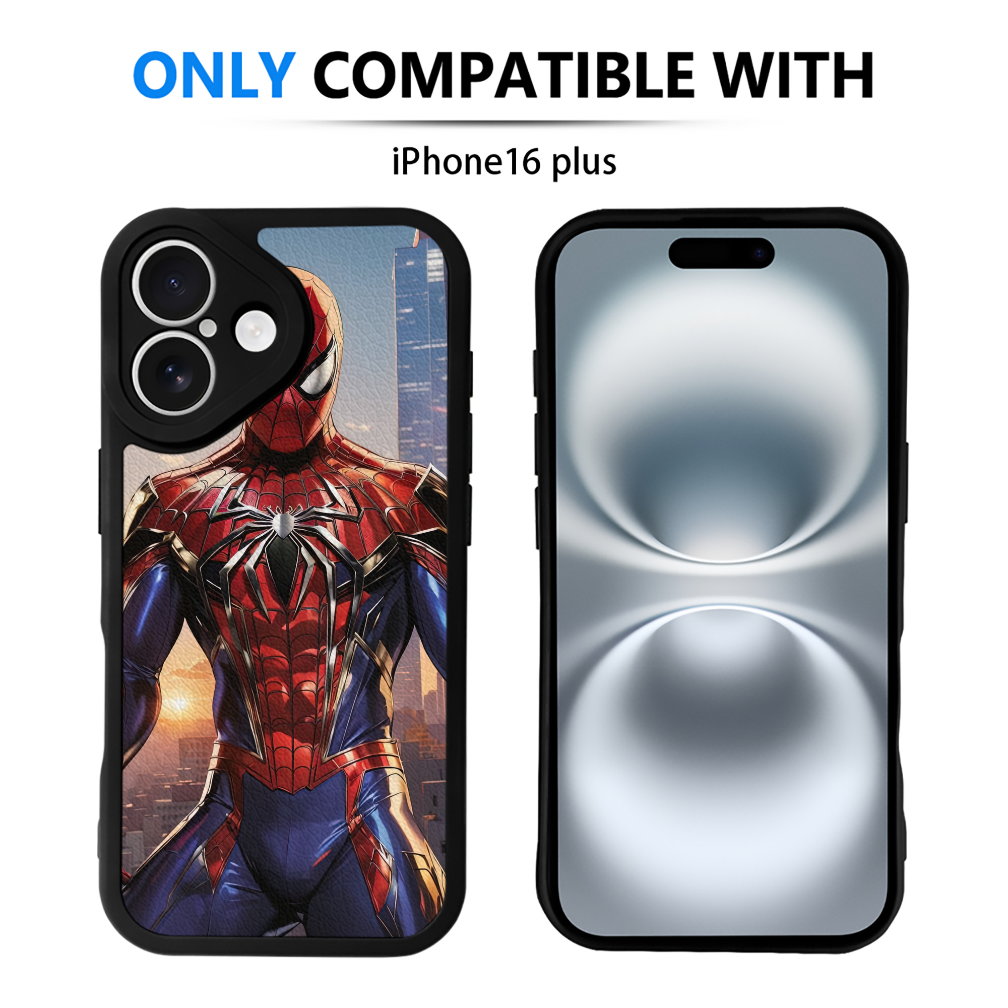 Spider Man スパイダーマン 【iPhone 16シリーズ対応】シリコンスマホケース（レザー調） 材質：シリコン